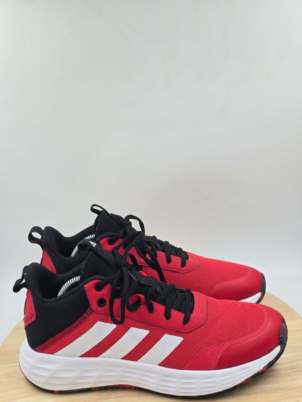 Men's Adidas Own the Game 2.0 Vivid Red / Cloud White / Black Basketball Shoes 9